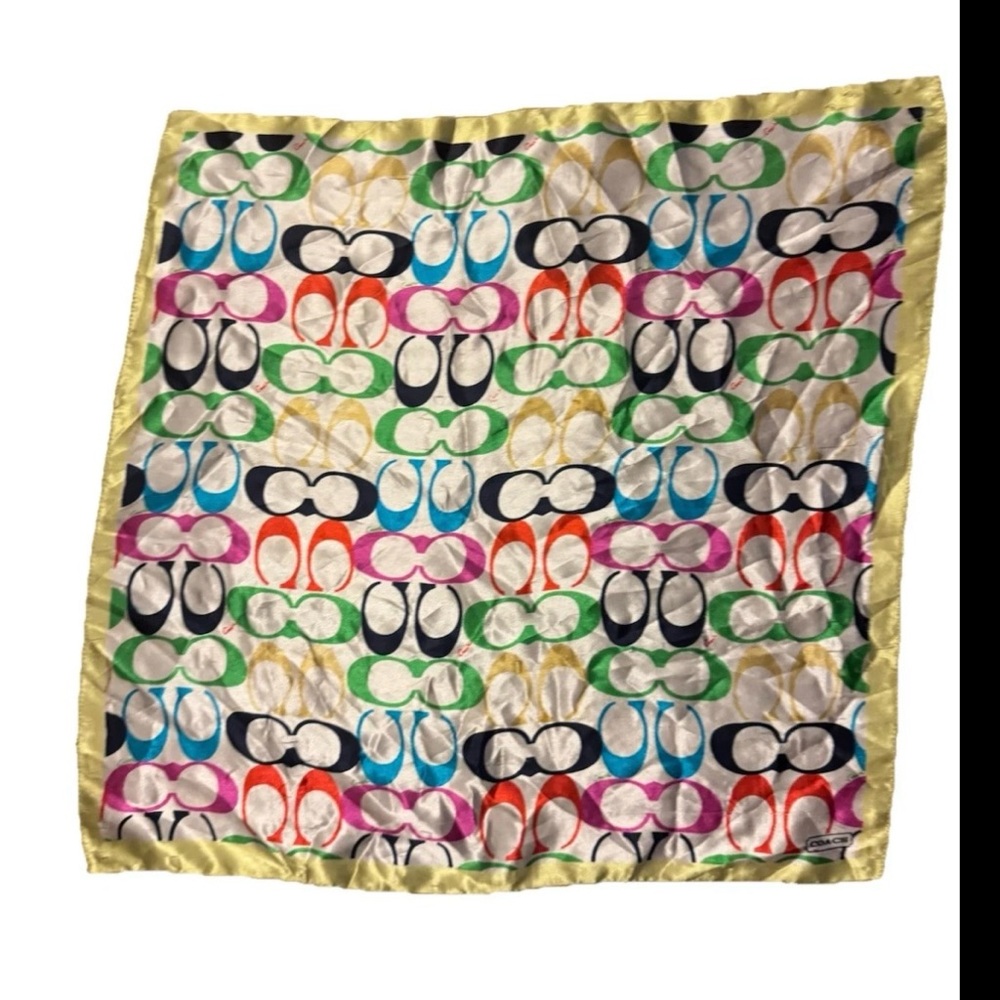 Coach Multicolor Graphic Silk Scarf